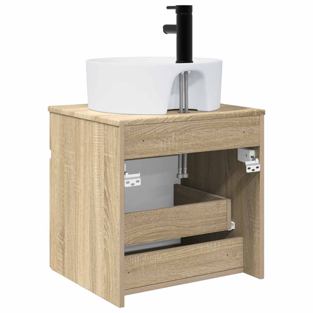 vidaXL Επιτοίχιος νιπτήρας βανίλιας Sonoma Δρυς 49 x 44,5 x 65 εκ