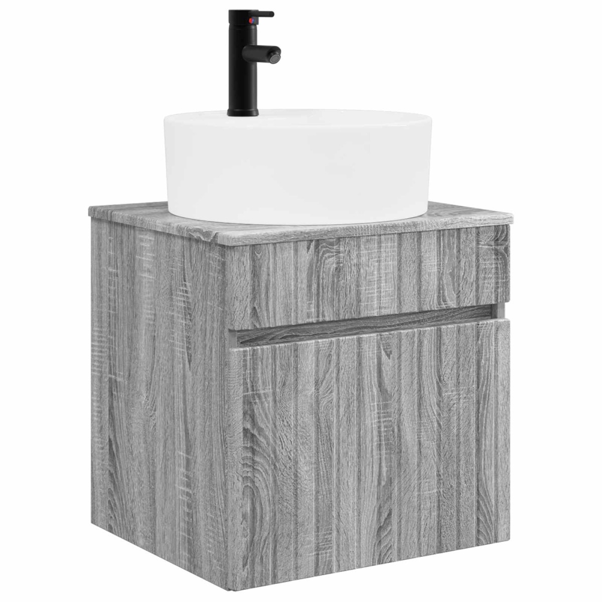 vidaXL Επιτοίχιος νιπτήρας βανίλιας Γκρι Sonoma 49 x 44,5 x 65 εκ