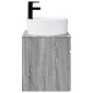 vidaXL Επιτοίχιος νιπτήρας βανίλιας Γκρι Sonoma 49 x 44,5 x 65 εκ