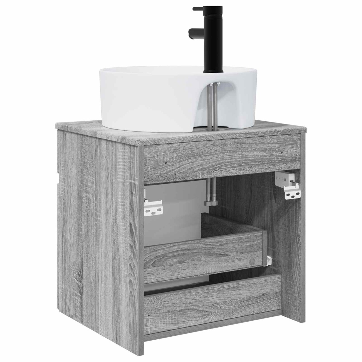vidaXL Επιτοίχιος νιπτήρας βανίλιας Γκρι Sonoma 49 x 44,5 x 65 εκ