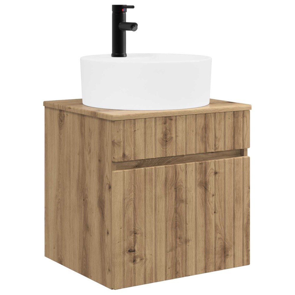 vidaXL Επιτοίχιος νιπτήρας βανίλιας Artisan Δρυς 49 x 44,5 x 65 εκ