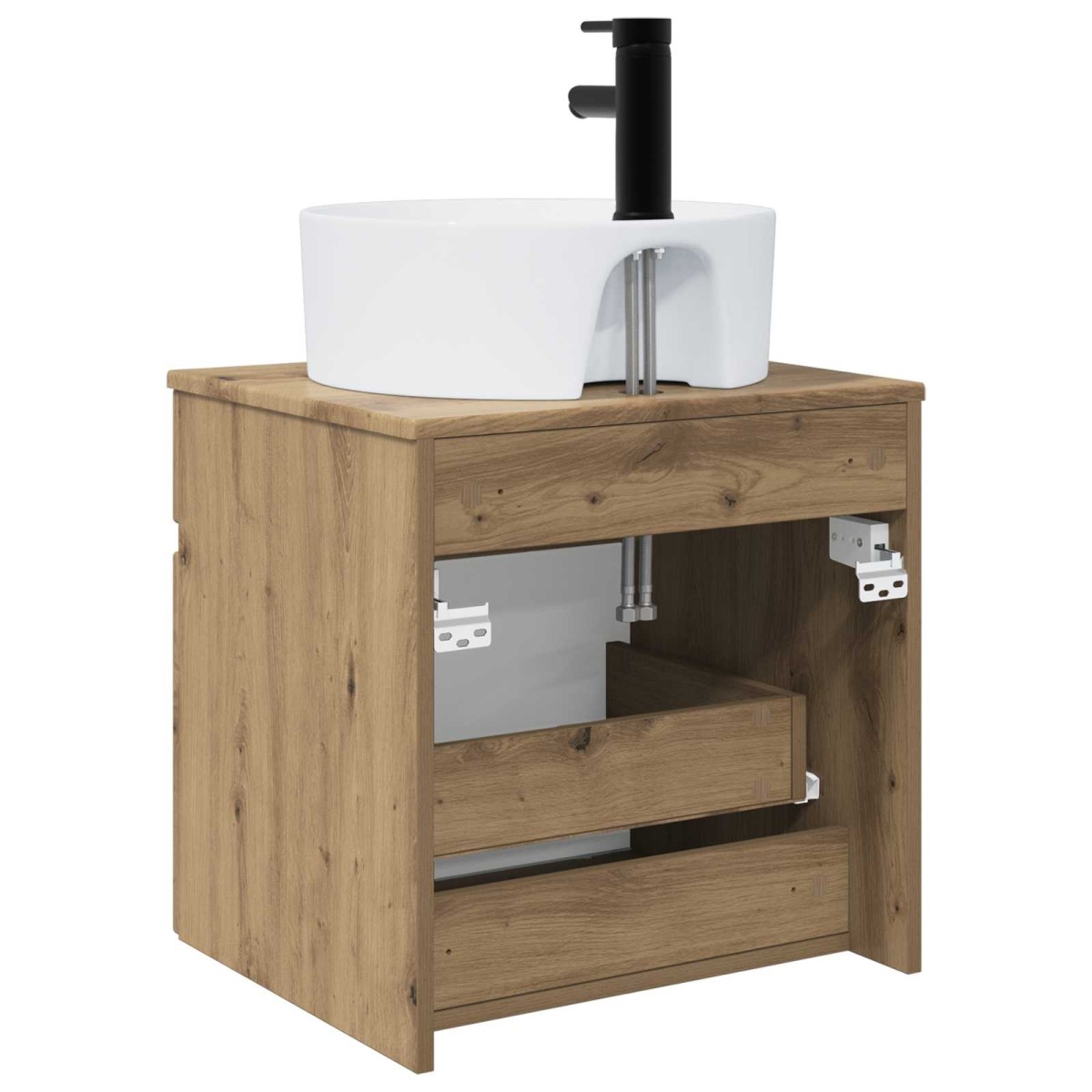 vidaXL Επιτοίχιος νιπτήρας βανίλιας Artisan Δρυς 49 x 44,5 x 65 εκ
