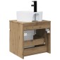 vidaXL Επιτοίχιος νιπτήρας βανίλιας Artisan Δρυς 49 x 44,5 x 65 εκ