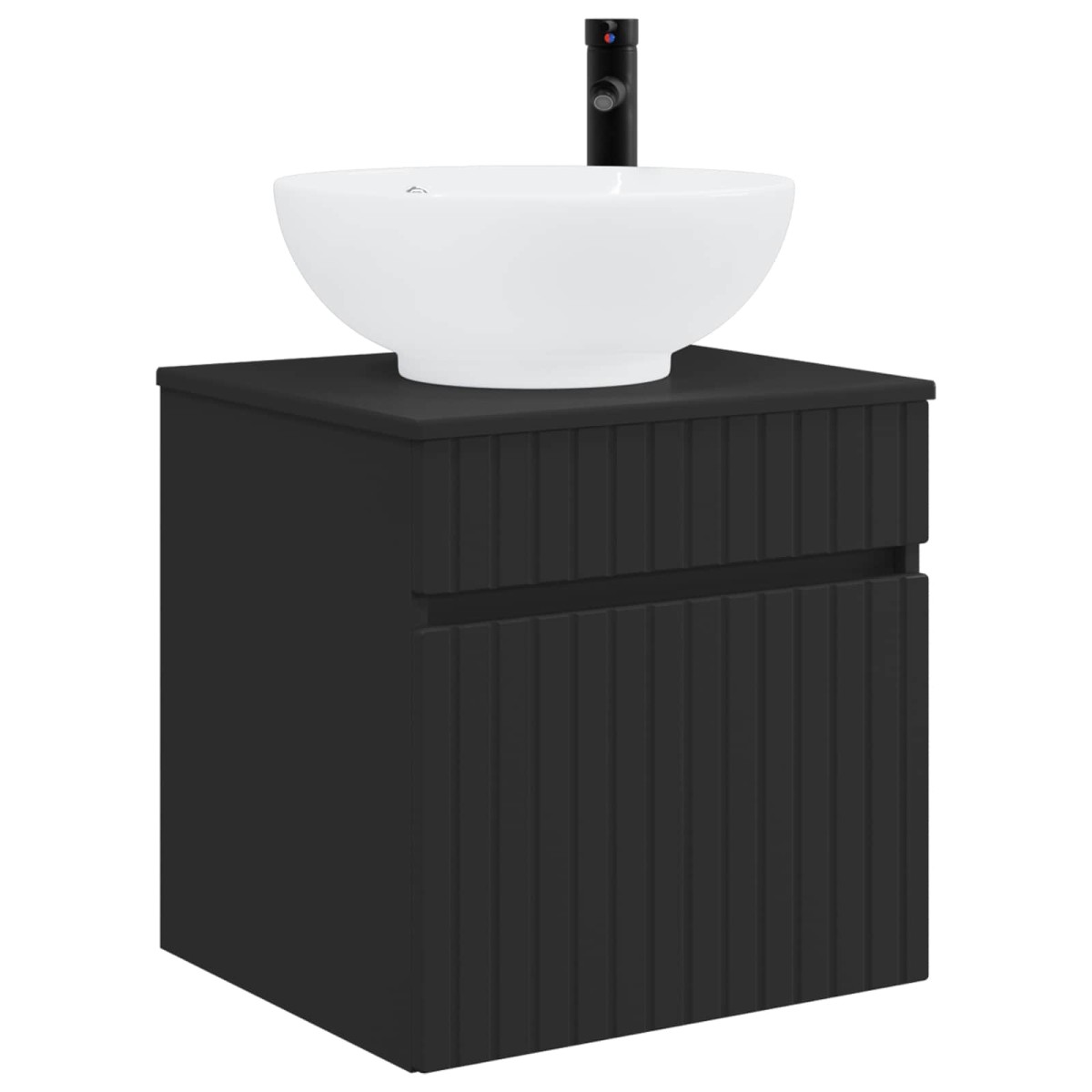 vidaXL Επιτοίχιος νιπτήρας βανίλιας Μαύρο 49 x 44,5 x 66,5 εκ