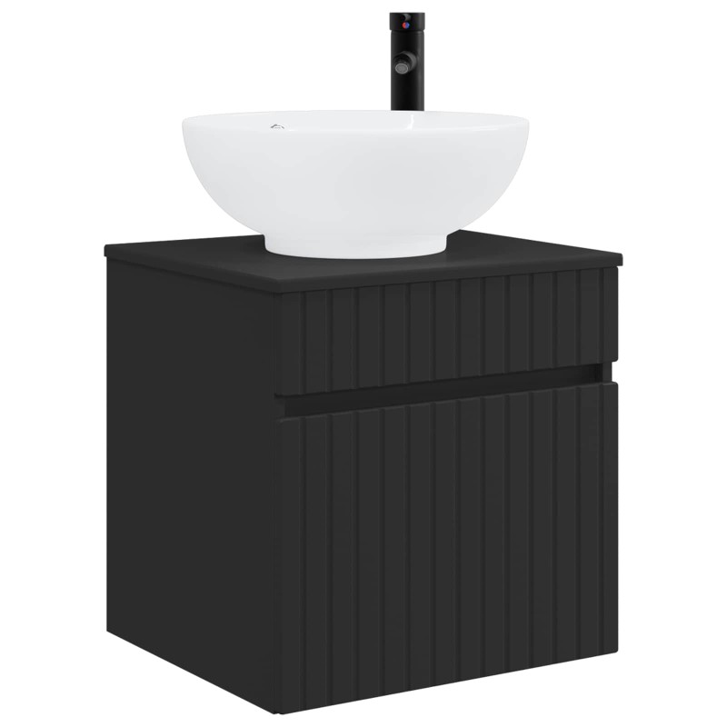 vidaXL Επιτοίχιος νιπτήρας βανίλιας Μαύρο 49 x 44,5 x 66,5 εκ