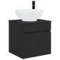 vidaXL Επιτοίχιος νιπτήρας βανίλιας Μαύρο 49 x 44,5 x 66,5 εκ