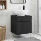 vidaXL Επιτοίχιος νιπτήρας βανίλιας Μαύρο 49 x 44,5 x 66,5 εκ