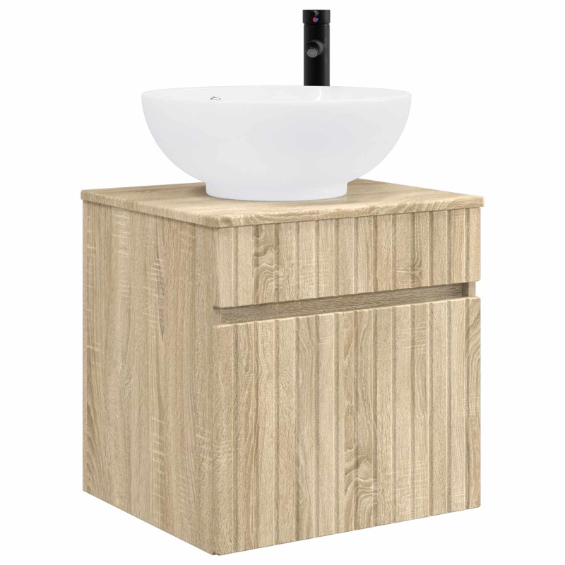 vidaXL Επιτοίχιος νιπτήρας βανίλιας Sonoma Δρυς 49 x 44,5 x 66,5 εκ