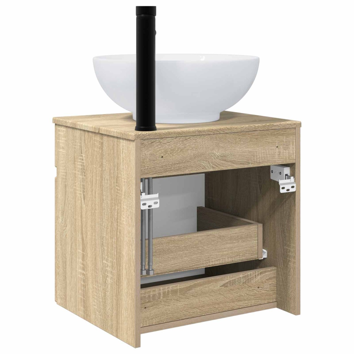 vidaXL Επιτοίχιος νιπτήρας βανίλιας Sonoma Δρυς 49 x 44,5 x 66,5 εκ