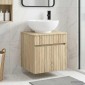 vidaXL Επιτοίχιος νιπτήρας βανίλιας Sonoma Δρυς 49 x 44,5 x 66,5 εκ