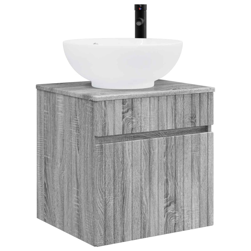 vidaXL Επιτοίχιος νιπτήρας βανίλιας Γκρι Sonoma 49 x 44,5 x 66,5 εκ