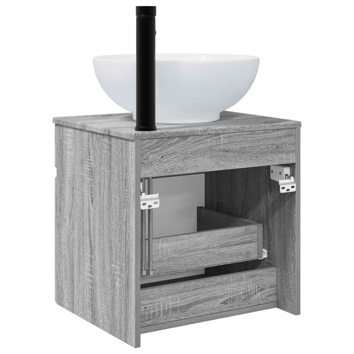vidaXL Επιτοίχιος νιπτήρας βανίλιας Γκρι Sonoma 49 x 44,5 x 66,5 εκ