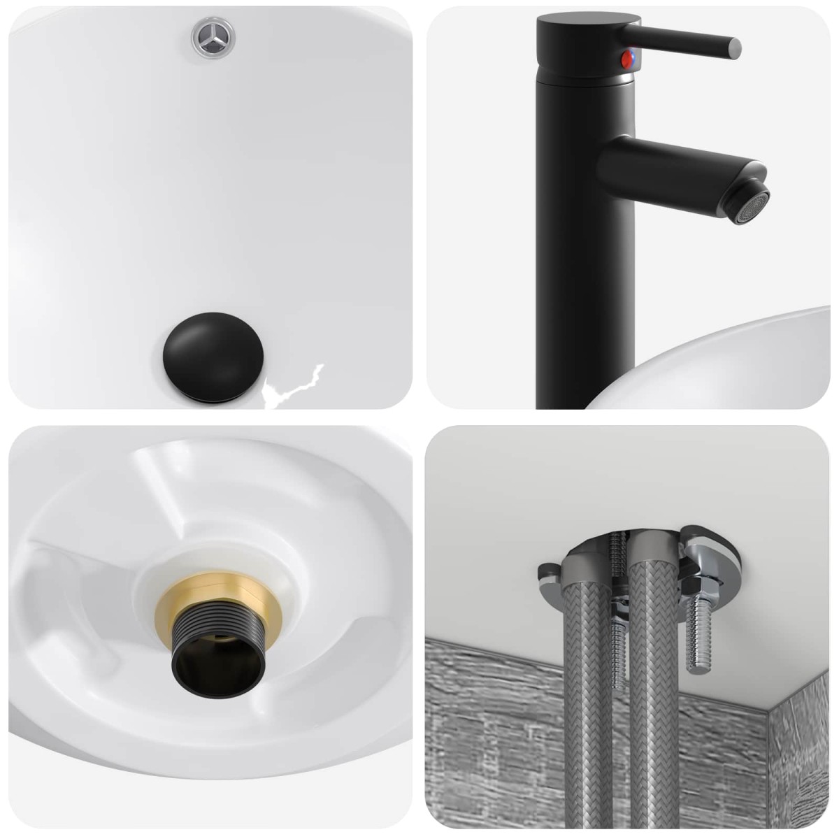vidaXL Επιτοίχιος νιπτήρας βανίλιας Γκρι Sonoma 49 x 44,5 x 66,5 εκ