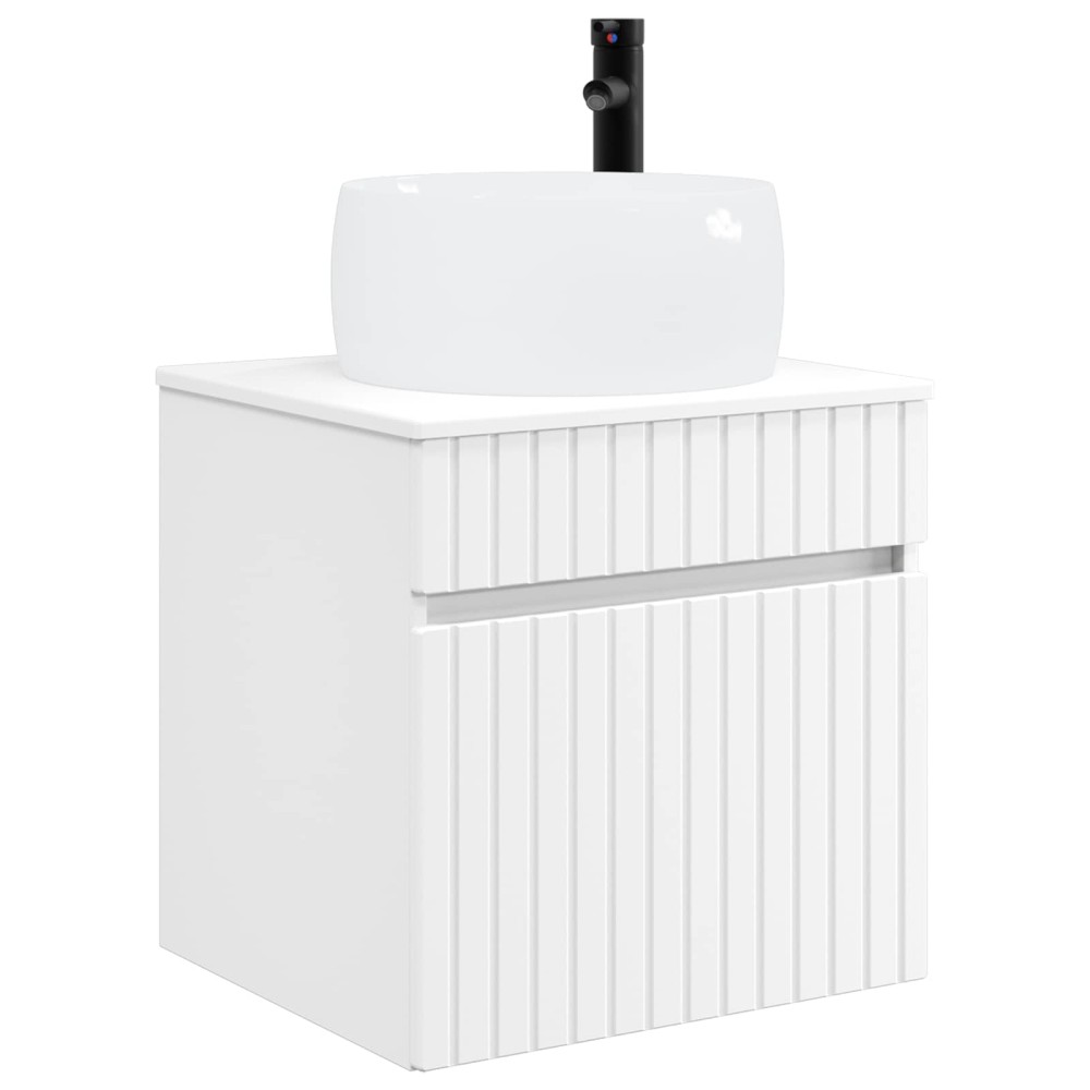vidaXL Επιτοίχιος νιπτήρας βανίλιας Λευκό 49 x 44,5 x 66 εκ