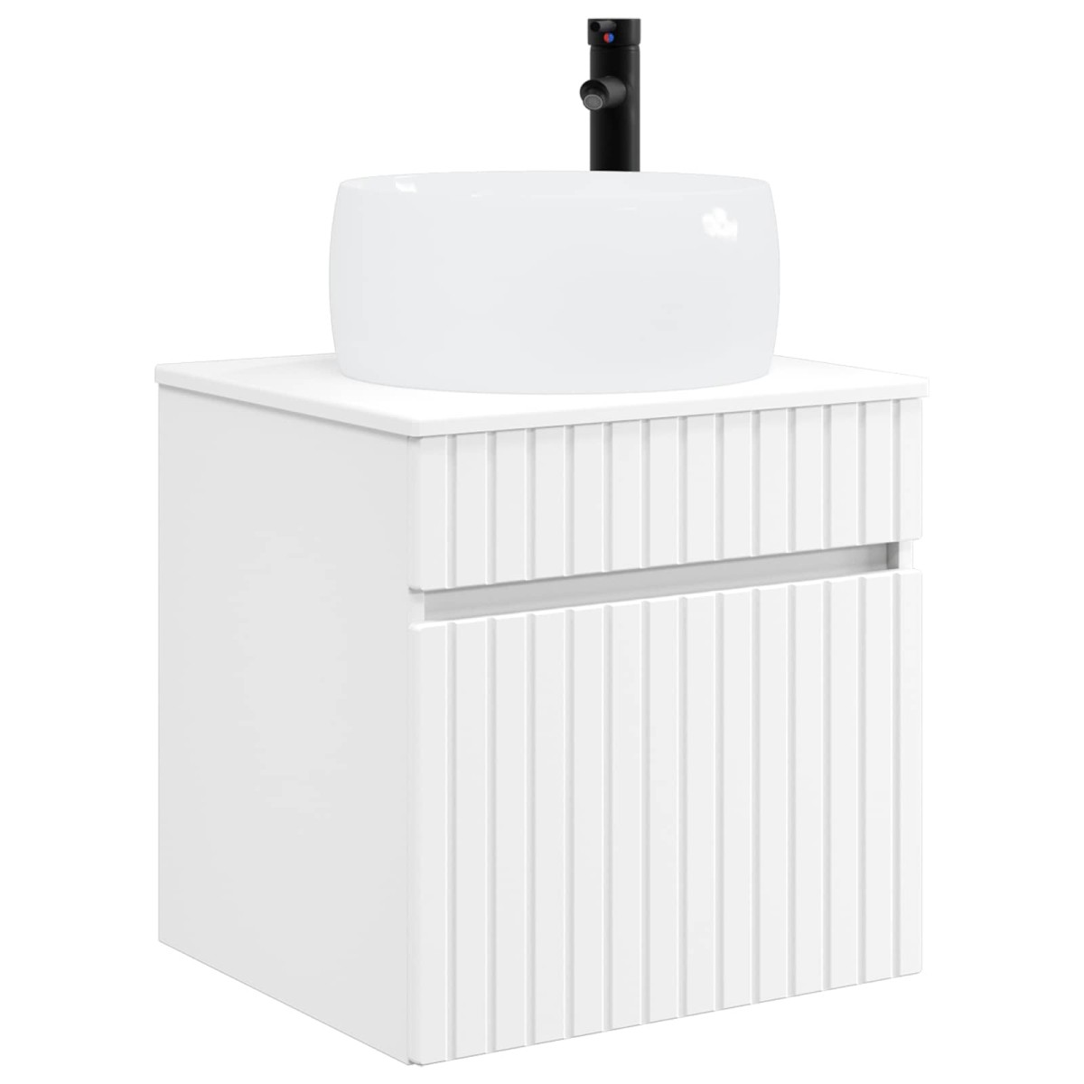 vidaXL Επιτοίχιος νιπτήρας βανίλιας Λευκό 49 x 44,5 x 66 εκ