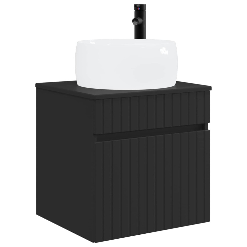 vidaXL Επιτοίχιος νιπτήρας βανίλιας Μαύρο 49 x 44,5 x 66 εκ