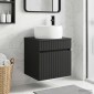 vidaXL Επιτοίχιος νιπτήρας βανίλιας Μαύρο 49 x 44,5 x 66 εκ