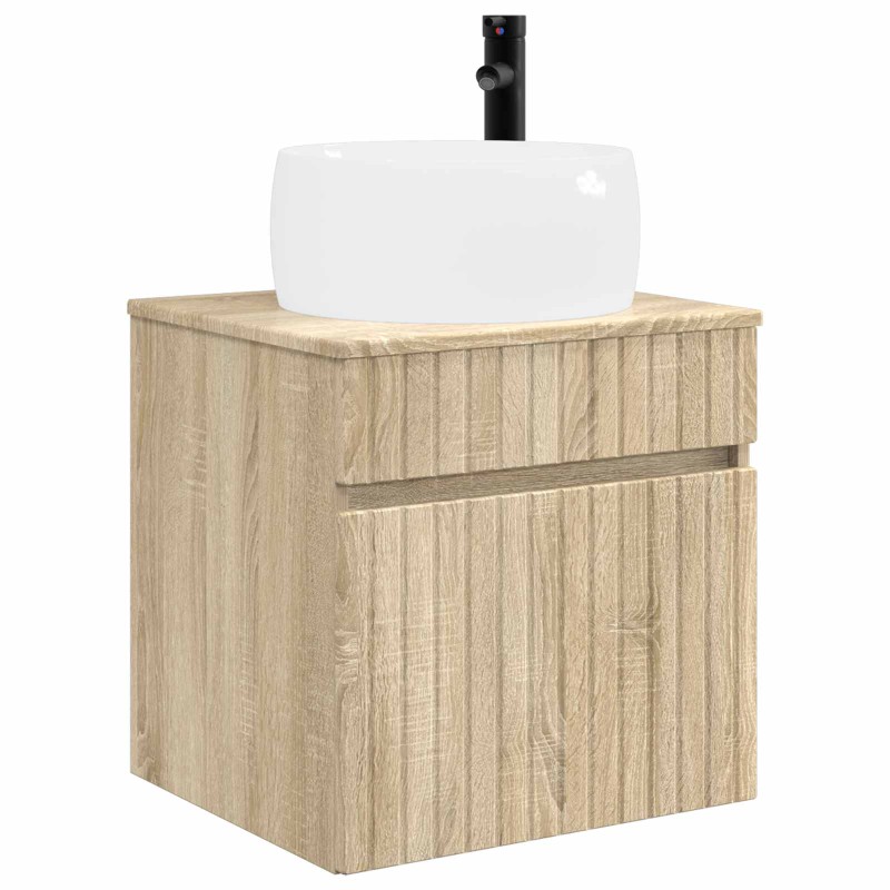 vidaXL Επιτοίχιος νιπτήρας βανίλιας Sonoma Δρυς 49 x 44,5 x 66 εκ