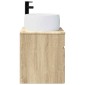 vidaXL Επιτοίχιος νιπτήρας βανίλιας Sonoma Δρυς 49 x 44,5 x 66 εκ