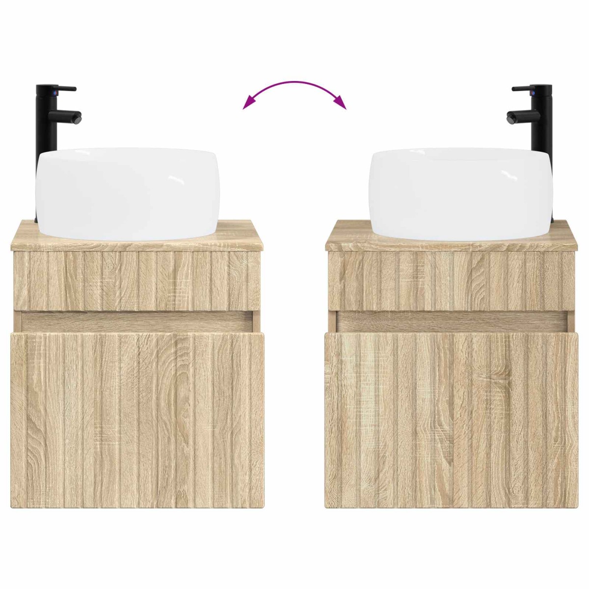 vidaXL Επιτοίχιος νιπτήρας βανίλιας Sonoma Δρυς 49 x 44,5 x 66 εκ