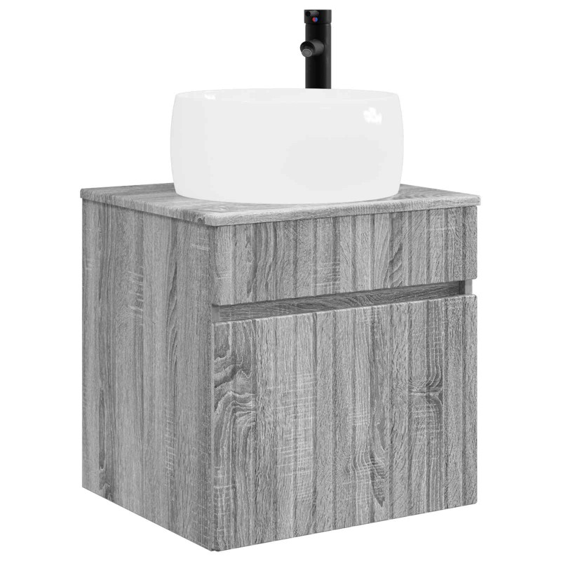 vidaXL Επιτοίχιος νιπτήρας βανίλιας Γκρι Sonoma 49 x 44,5 x 66 εκ