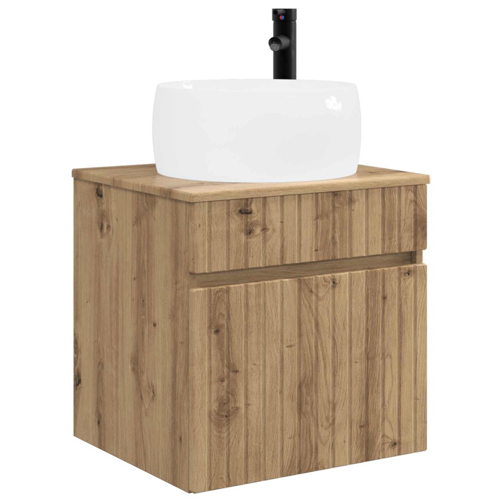vidaXL Επιτοίχιος νιπτήρας βανίλιας Artisan Δρυς 49 x 44,5 x 66 εκ