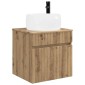 vidaXL Επιτοίχιος νιπτήρας βανίλιας Artisan Δρυς 49 x 44,5 x 66 εκ