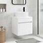 vidaXL Επιτοίχιος νιπτήρας βανίλιας Λευκό 49 x 44,5 x 65,5 εκ