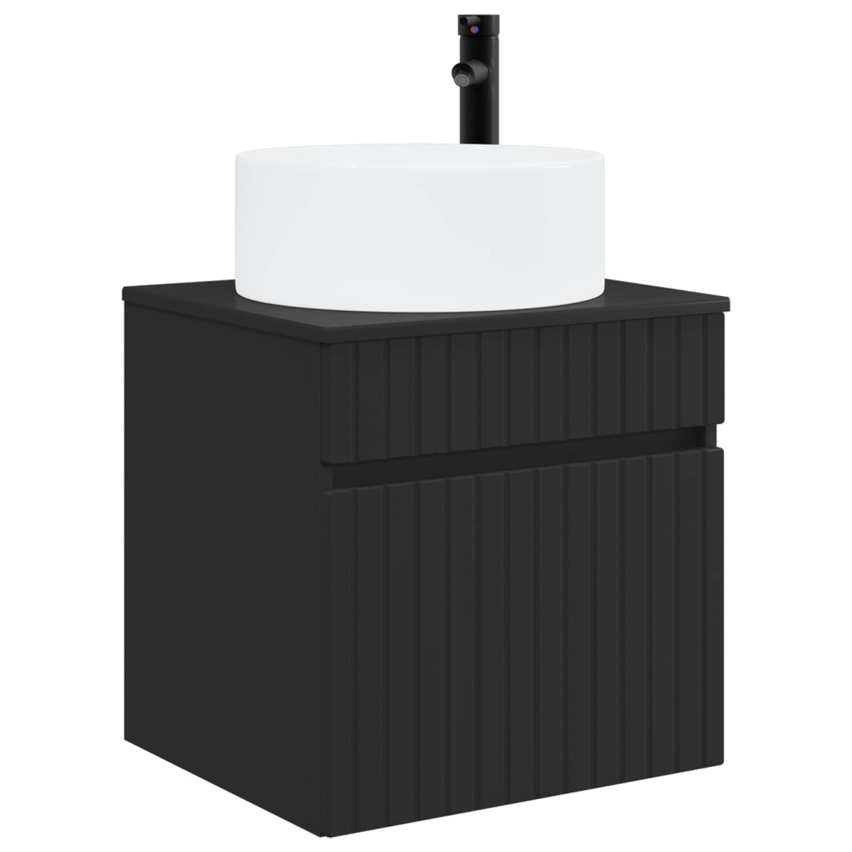 vidaXL Επιτοίχιος νιπτήρας βανίλιας Μαύρο 49 x 44,5 x 65,5 εκ