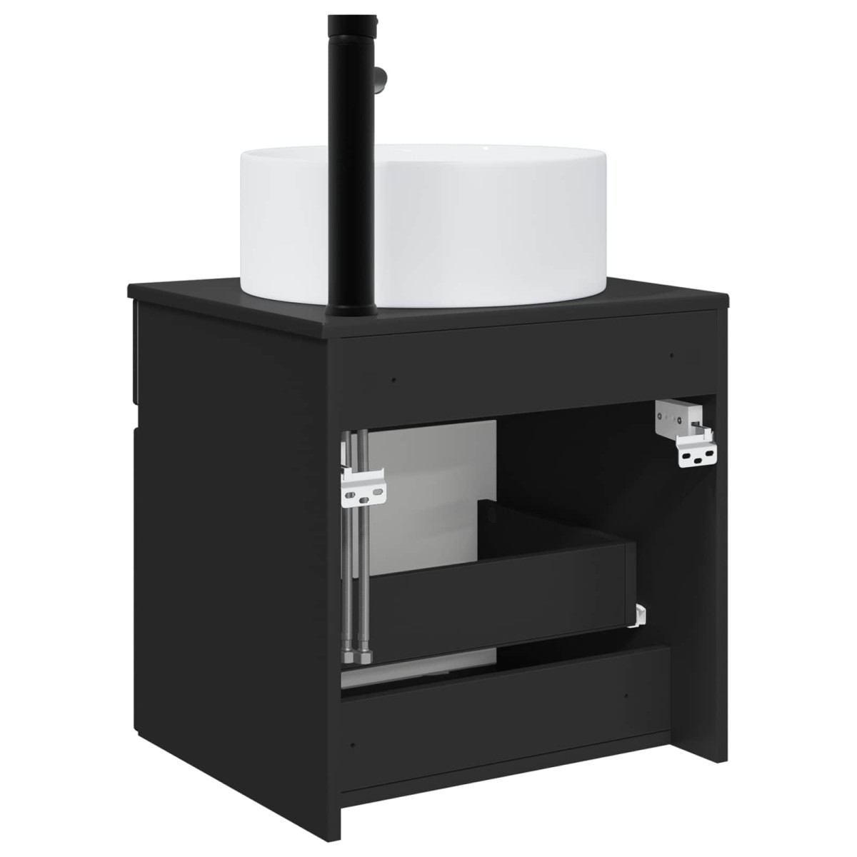 vidaXL Επιτοίχιος νιπτήρας βανίλιας Μαύρο 49 x 44,5 x 65,5 εκ
