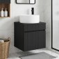 vidaXL Επιτοίχιος νιπτήρας βανίλιας Μαύρο 49 x 44,5 x 65,5 εκ