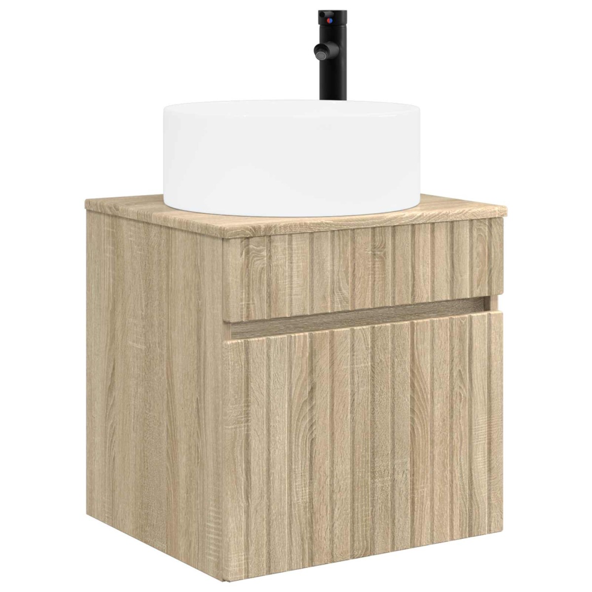 vidaXL Επιτοίχιος νιπτήρας βανίλιας Sonoma Δρυς 49 x 44,5 x 65,5 εκ