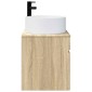vidaXL Επιτοίχιος νιπτήρας βανίλιας Sonoma Δρυς 49 x 44,5 x 65,5 εκ