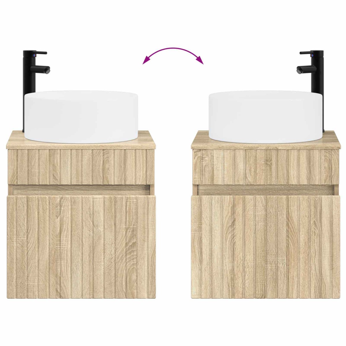 vidaXL Επιτοίχιος νιπτήρας βανίλιας Sonoma Δρυς 49 x 44,5 x 65,5 εκ