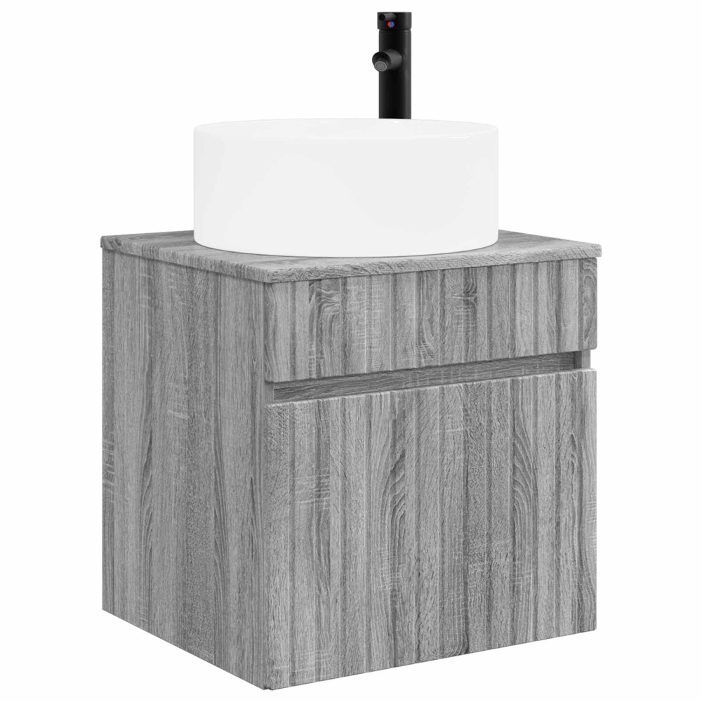 vidaXL Επιτοίχιος νιπτήρας βανίλιας Γκρι Sonoma 49 x 44,5 x 65,5 εκ