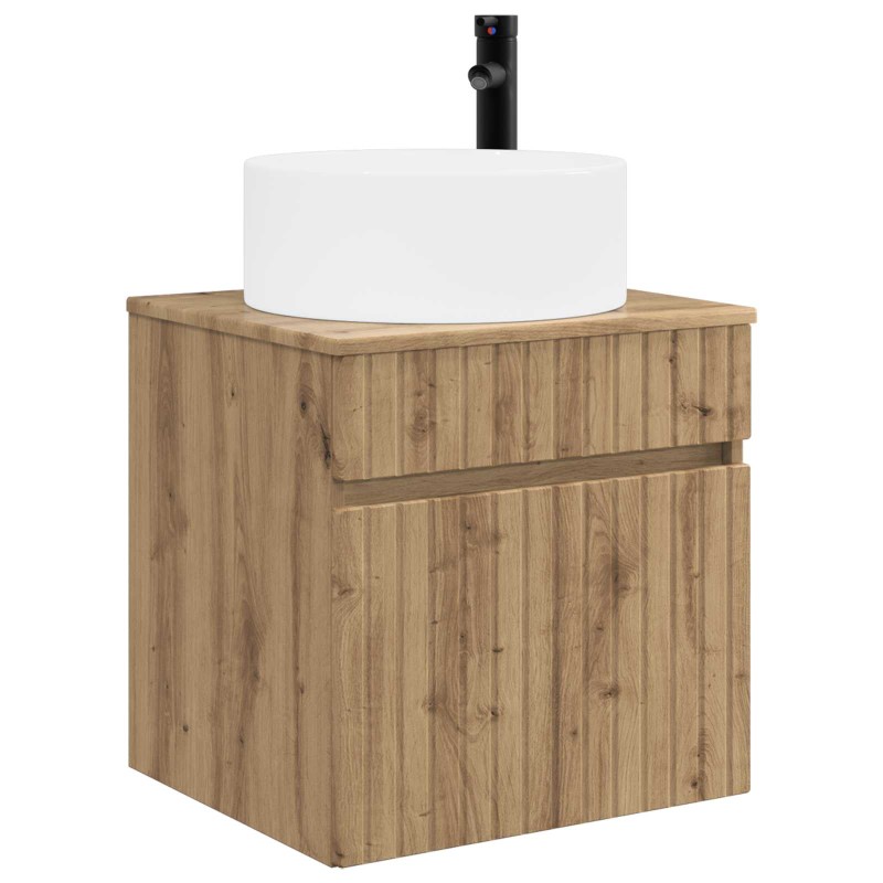 vidaXL Επιτοίχιος νιπτήρας βανίλιας Artisan Δρυς 49 x 44,5 x 65,5 εκ
