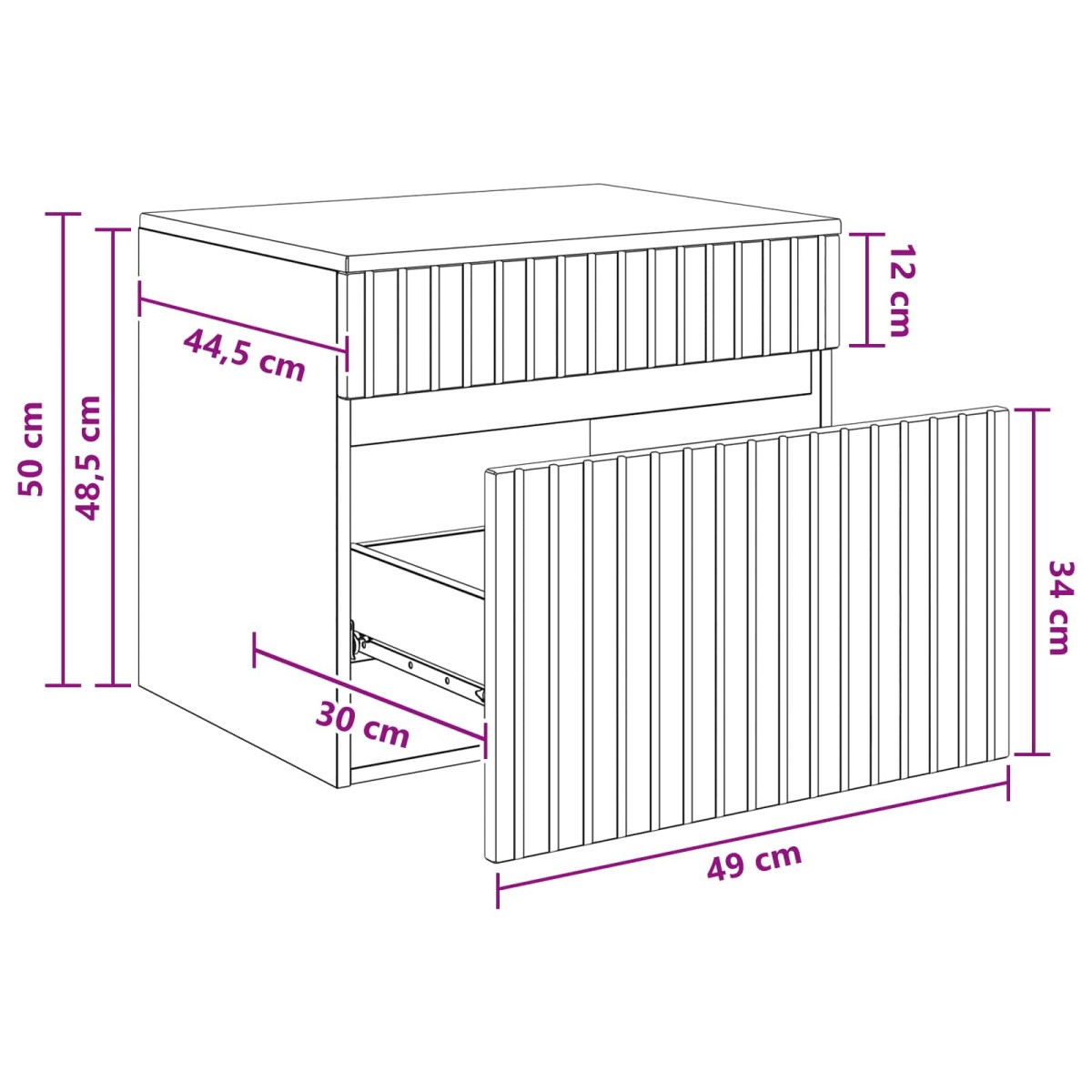 vidaXL Τοίχου Ντουλάπα Μπάνιου Sonoma Δρυς 59 x 44,5 x 50 εκ