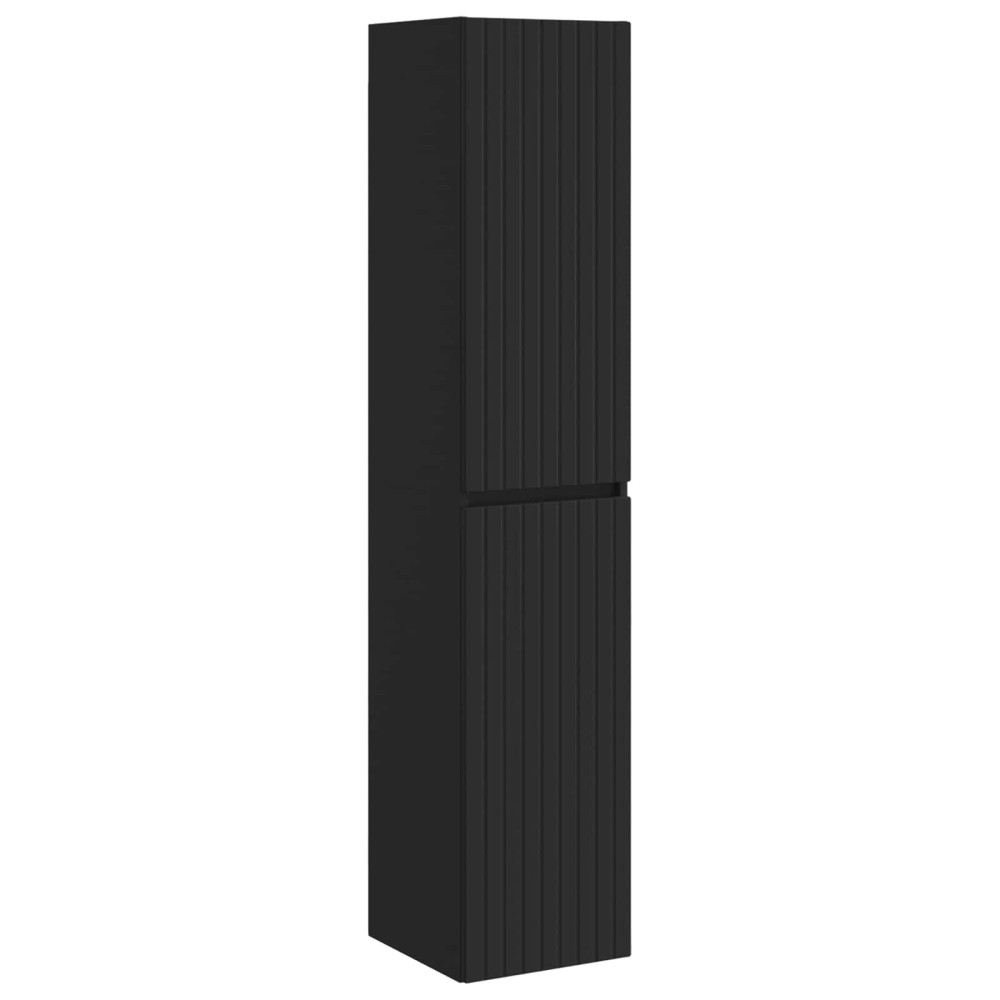 vidaXL Τοίχου Ντουλάπα Μπάνιου Μαύρο 33 x 34,5 x 160 εκ