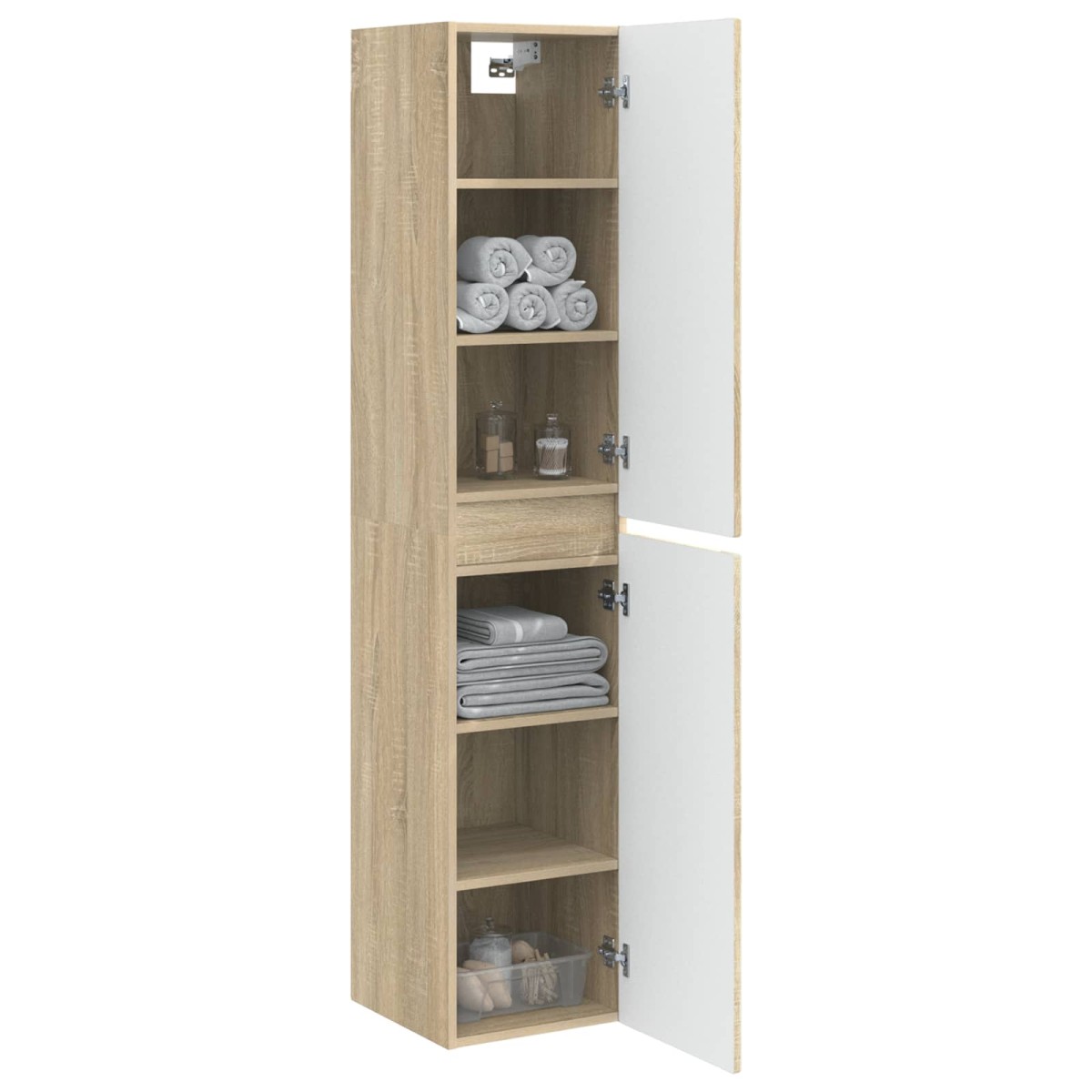 vidaXL Τοίχου Ντουλάπα Μπάνιου Sonoma Δρυς 33 x 34,5 x 160 εκ