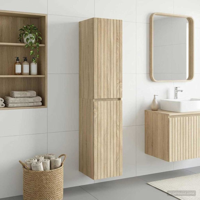 vidaXL Τοίχου Ντουλάπα Μπάνιου Sonoma Δρυς 33 x 34,5 x 160 εκ