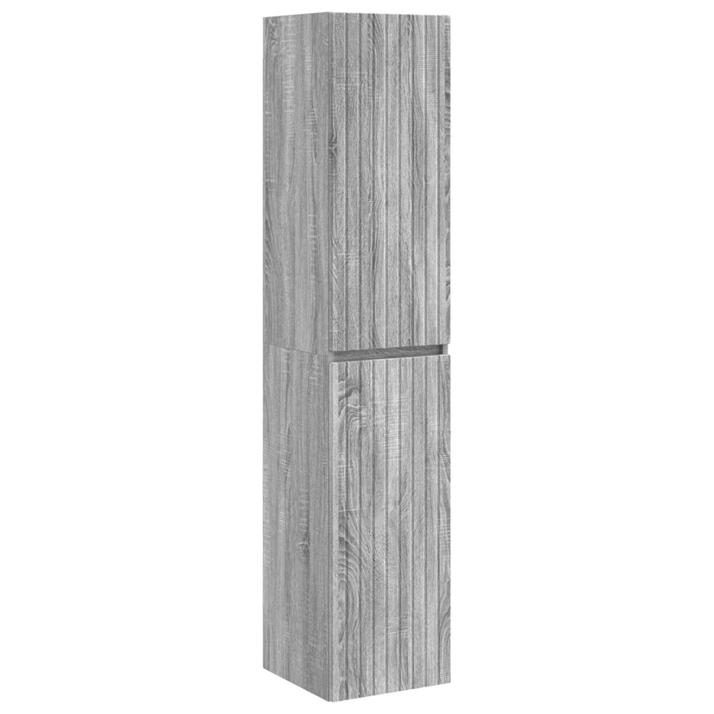 vidaXL Τοίχου Ντουλάπα Μπάνιου Γκρι Sonoma 33 x 34,5 x 160 εκ