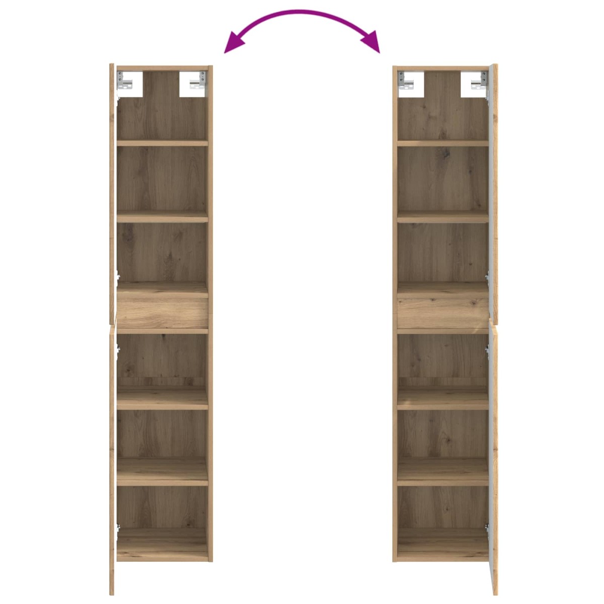 vidaXL Τοίχου Ντουλάπα Μπάνιου Artisan Δρυς 33 x 34,5 x 160 εκ