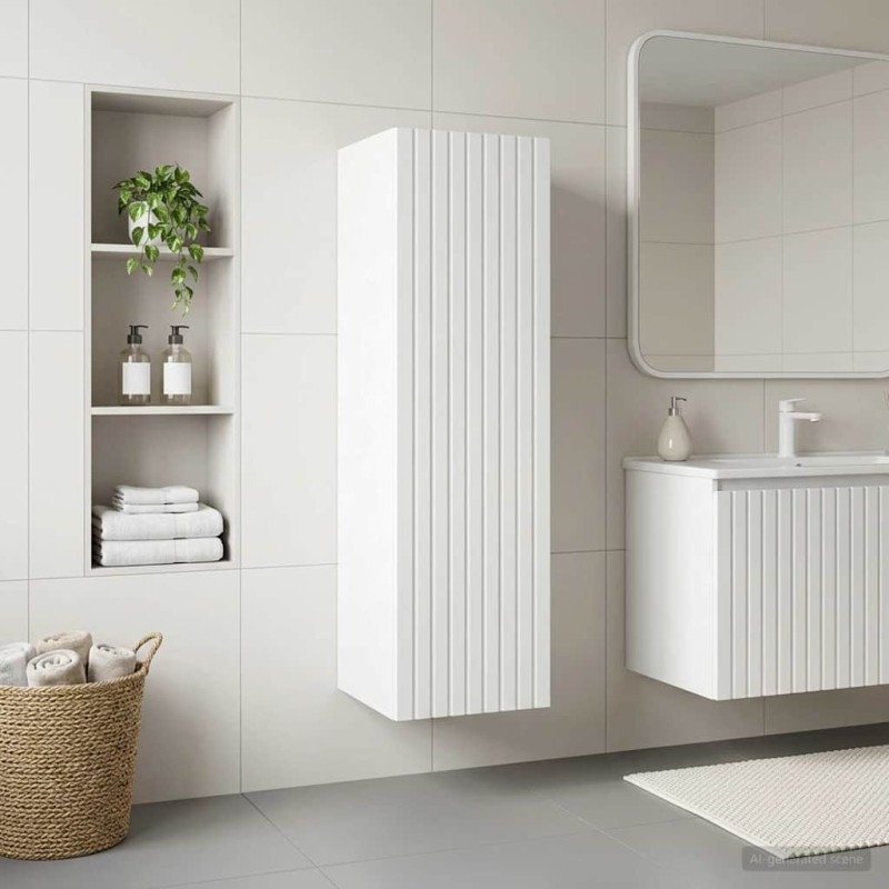 vidaXL Τοίχου Ντουλάπα Μπάνιου Λευκό 33 x 34,5 x 100 εκ