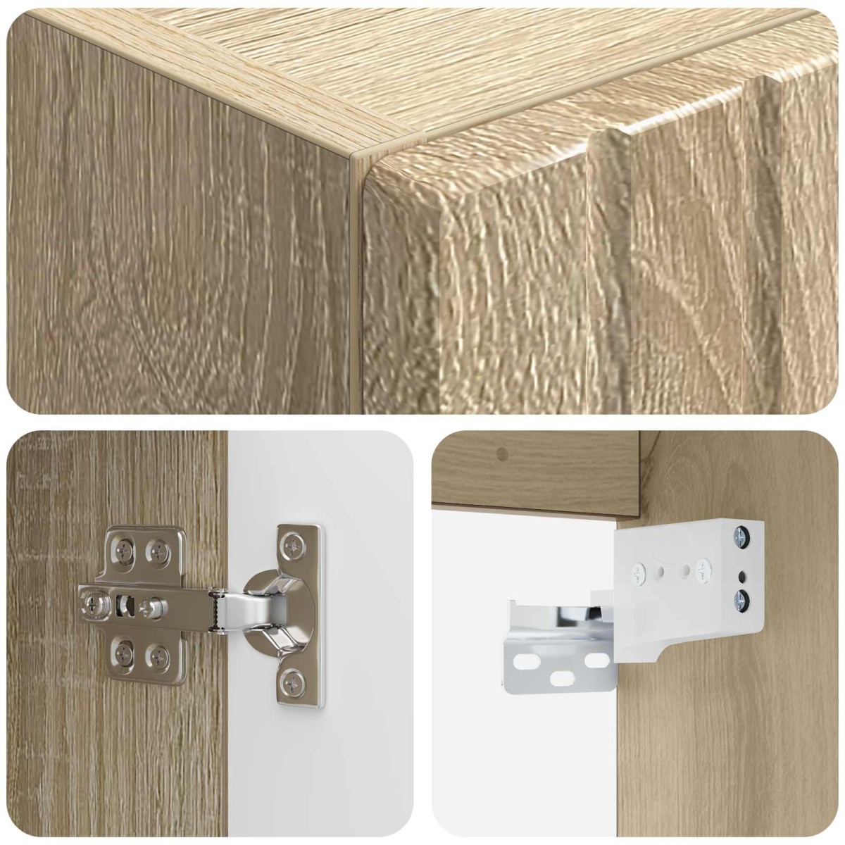 vidaXL Τοίχου Ντουλάπα Μπάνιου Sonoma Δρυς 33 x 34,5 x 100 εκ