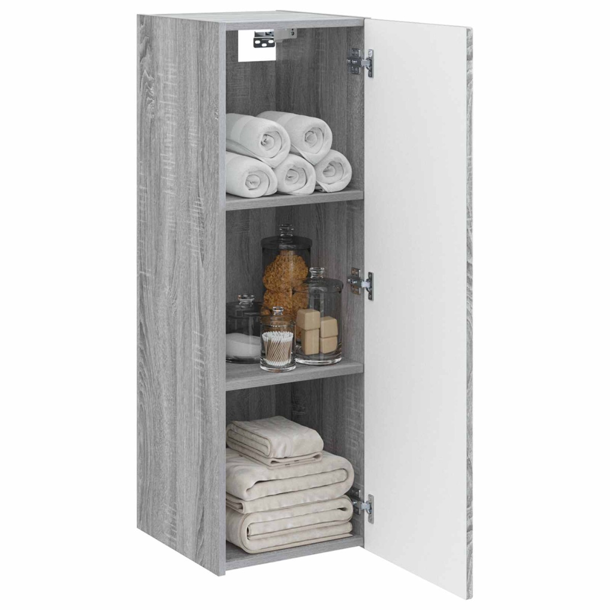 vidaXL Τοίχου Ντουλάπα Μπάνιου Γκρι Sonoma 33 x 34,5 x 100 εκ