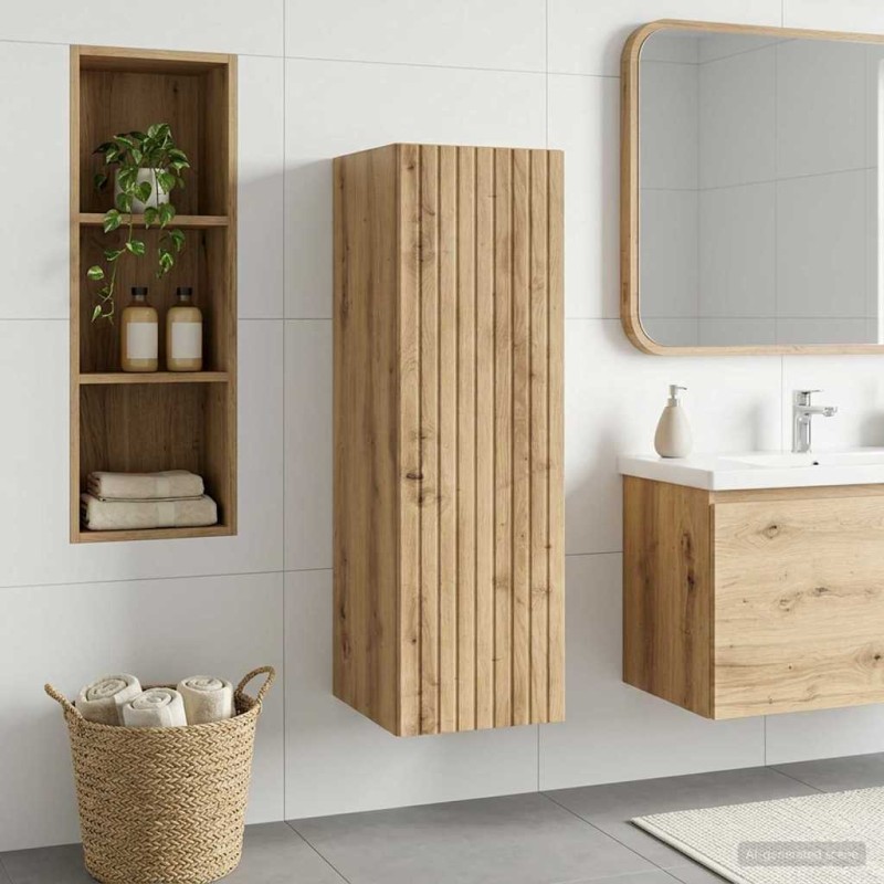 vidaXL Τοίχου Ντουλάπα Μπάνιου Artisan Δρυς 33 x 34,5 x 100 εκ