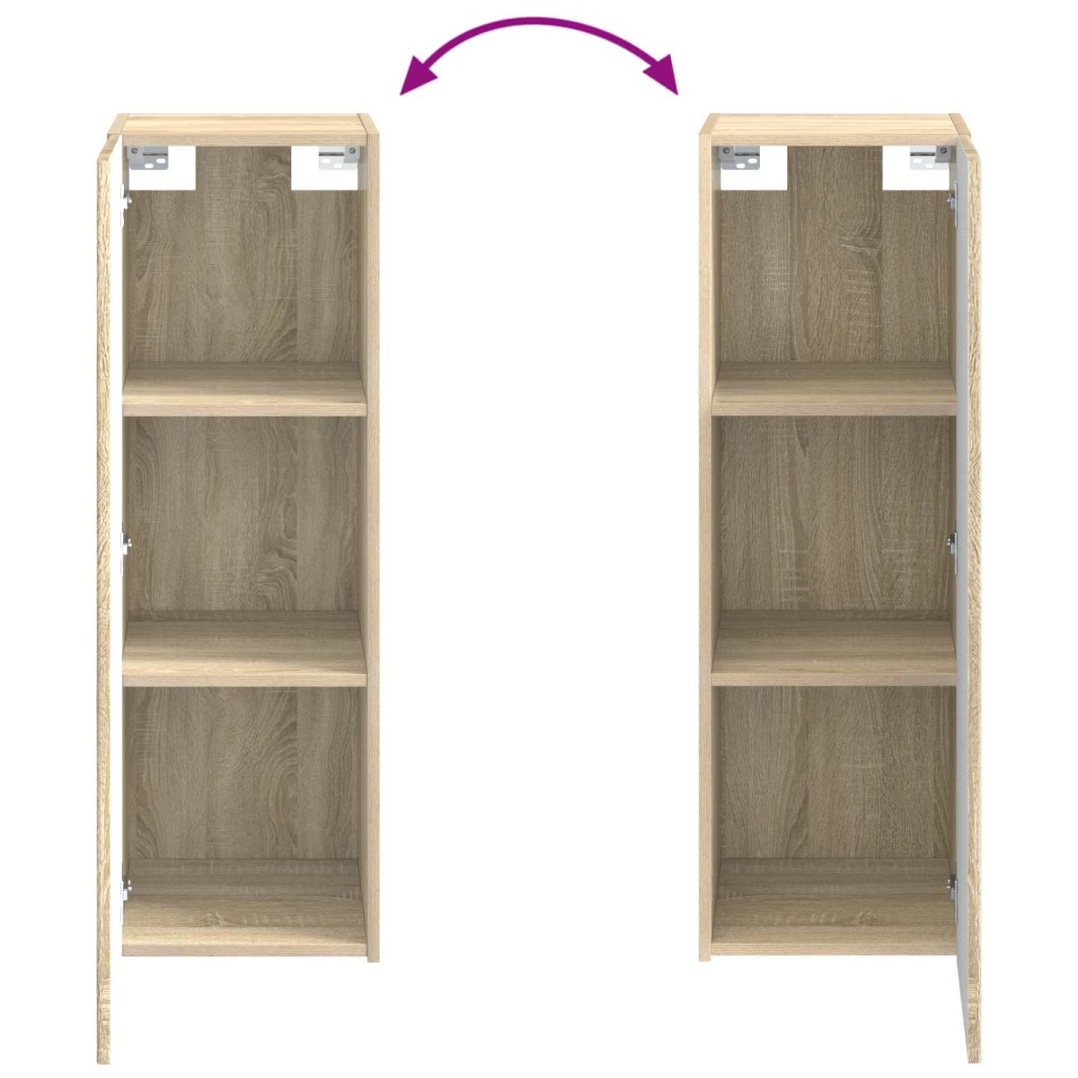 vidaXL Τοίχου Ντουλάπα Μπάνιου Sonoma Δρυς 33 x 34,5 x 60 εκ