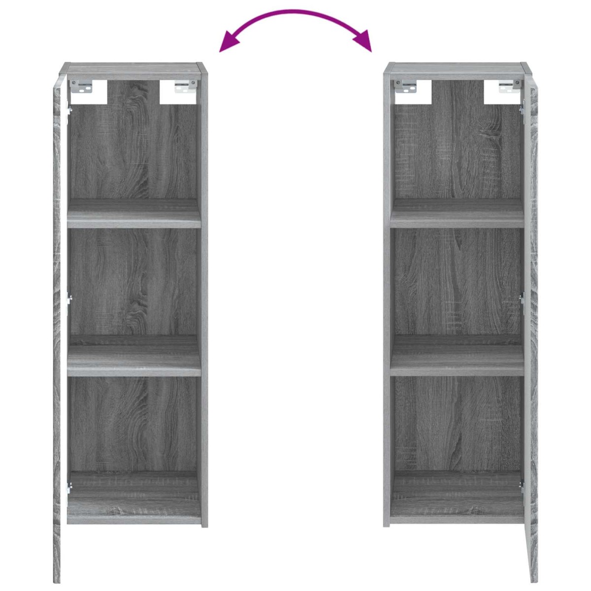 vidaXL Τοίχου Ντουλάπα Μπάνιου Γκρι Sonoma 33 x 34,5 x 60 εκ