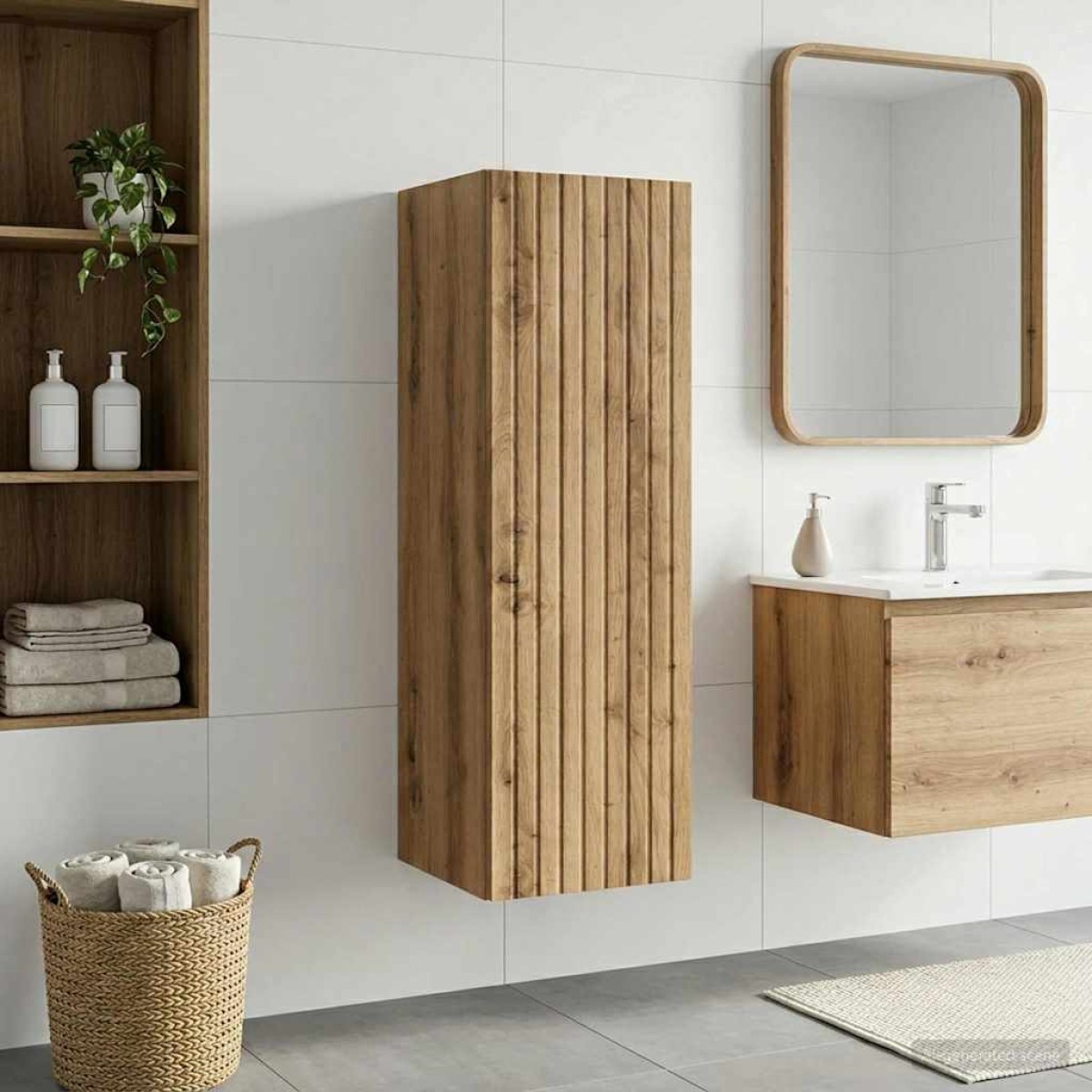 vidaXL Τοίχου Ντουλάπα Μπάνιου Artisan Δρυς 33 x 34,5 x 60 εκ