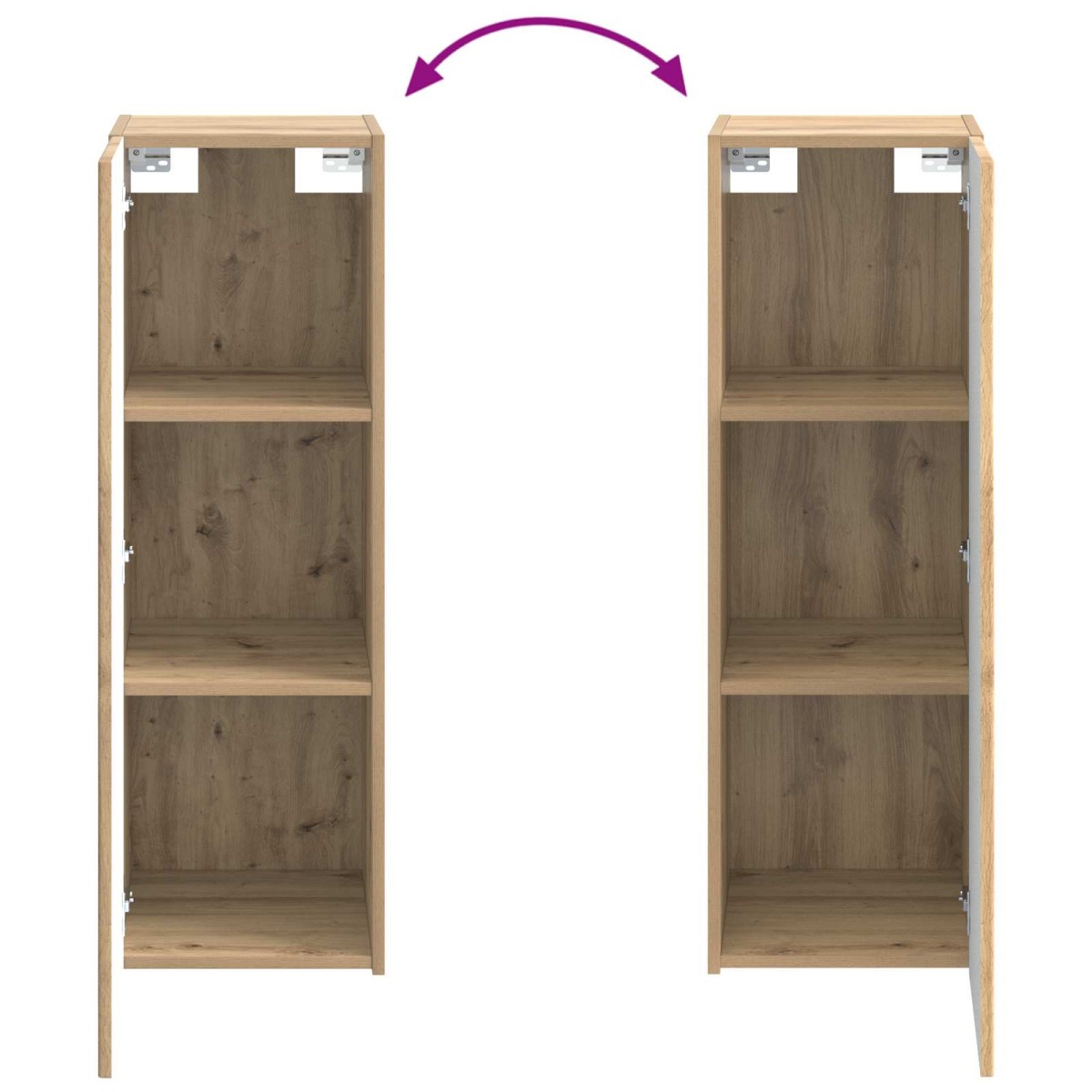 vidaXL Τοίχου Ντουλάπα Μπάνιου Artisan Δρυς 33 x 34,5 x 60 εκ